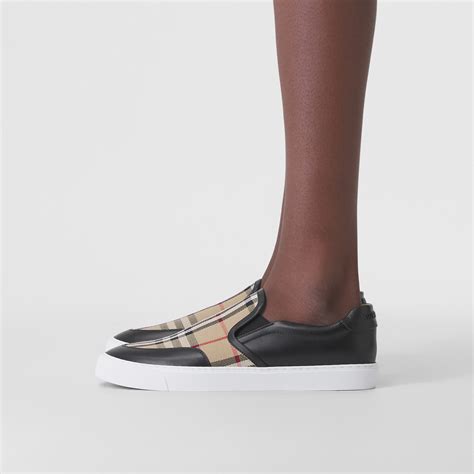 women leather loafer burberry|burberry slip on sneakers women's.